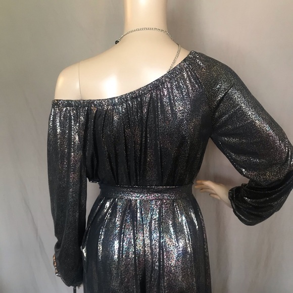 LuLaroe Eve Black Iridescent Dress Size Small long sleeves - Picture 8 of 16